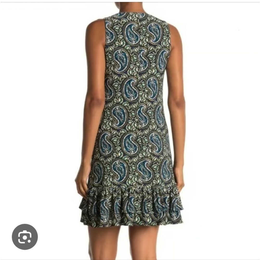 Tommy Hilfiger Paisley Ruffle Tiered Hem Sleeveless Dress